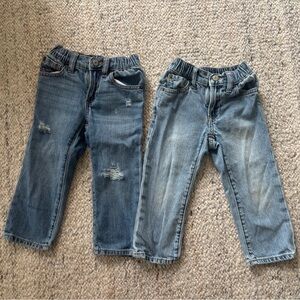 GAP Kids Distressed Blue Denim Jeans Duo